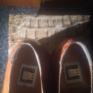 Men's Orange Leather Shoes